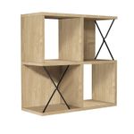 Casa si Gradina - Mobilier - Biblioteci si rafturi - Etajere - Etajera de perete, Hanah Home, pal melaminat, stejar si negru, 60x24x60 cm - Infinity.ro
