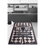 Casa si Gradina - Textile si covoare - Covoare - Covoare casa - Covor, Conceptum Hypnose, negru crem, 80x120 cm, 100% poliester, antiderapant, lavabil la masina - Infinity.ro
