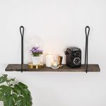 Casa si Gradina - Mobilier - Biblioteci si rafturi - Etajere - Etajera de perete, Hanah Home, lemn molid si metal, negru si nuc inchis, 60x27x15 cm - Infinity.ro