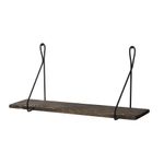 Casa si Gradina - Mobilier - Biblioteci si rafturi - Etajere - Etajera de perete, Hanah Home, lemn molid si metal, negru si nuc inchis, 60x27x15 cm - Infinity.ro