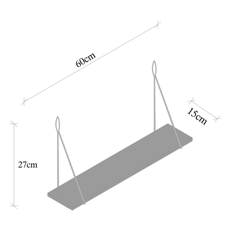 Casa si Gradina - Mobilier - Biblioteci si rafturi - Etajere - Etajera de perete, Hanah Home, lemn molid si metal, negru si nuc inchis, 60x27x15 cm - Infinity.ro