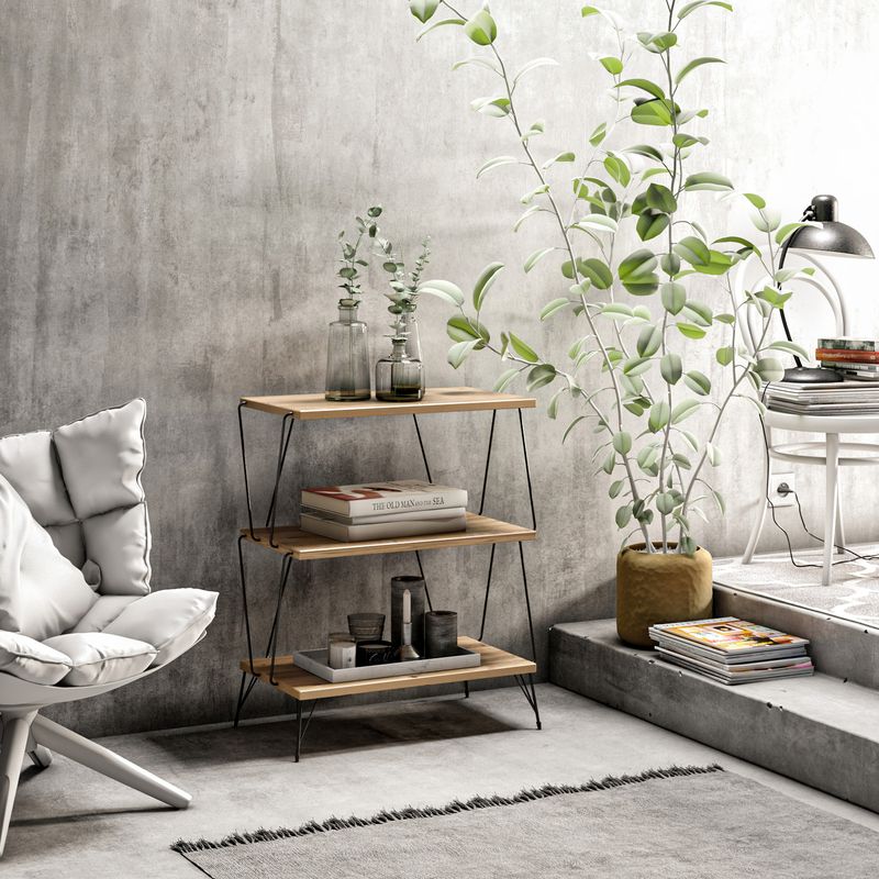 Casa si Gradina - Mobilier - Biblioteci si rafturi - Etajere - Etajera, Hanah Home, pal melaminat, pin, 46x76x30 cm - Infinity.ro