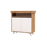 Casa si Gradina - Mobilier - Organizare si depozitare - Organizator incaltaminte - Dulap pentru pantofi, Hanah Home, pal melaminat, stejar si alb, 100x35x102 cm - Infinity.ro