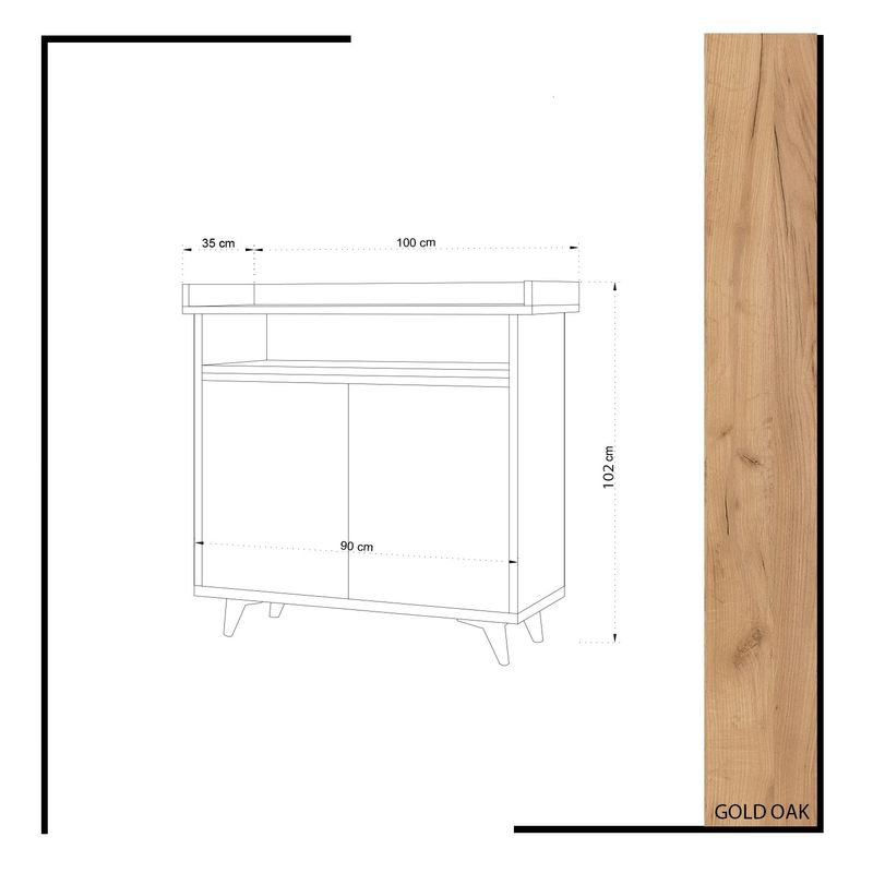 Casa si Gradina - Mobilier - Organizare si depozitare - Organizator incaltaminte - Dulap pentru pantofi, Hanah Home, pal melaminat, stejar si alb, 100x35x102 cm - Infinity.ro