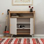 Casa si Gradina - Mobilier - Organizare si depozitare - Organizator incaltaminte - Dulap pentru pantofi, Hanah Home, pal melaminat, stejar si alb, 100x35x102 cm - Infinity.ro
