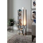 Casa si Gradina - Corpuri si surse de iluminat - Veioze si lampi - Lampadare - Lampadar, Opviq, placa de particule si mdf, negru alb natural, 45x25x135 cm - Infinity.ro