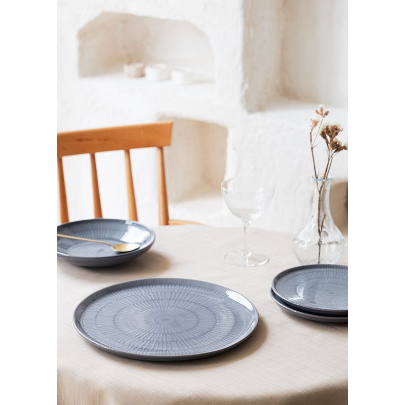 Casa si Gradina - Bucatarie si vesela - Vesela si tacamuri - Farfurii si boluri - Farfurie de servire, Hermia, ceramica, gri, 30x30x1 cm - Infinity.ro