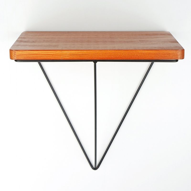 Casa si Gradina - Mobilier - Biblioteci si rafturi - Etajere - Etajera de perete, Hanah Home, lemn de pin, nuc si negru, 33x33x28 cm - Infinity.ro