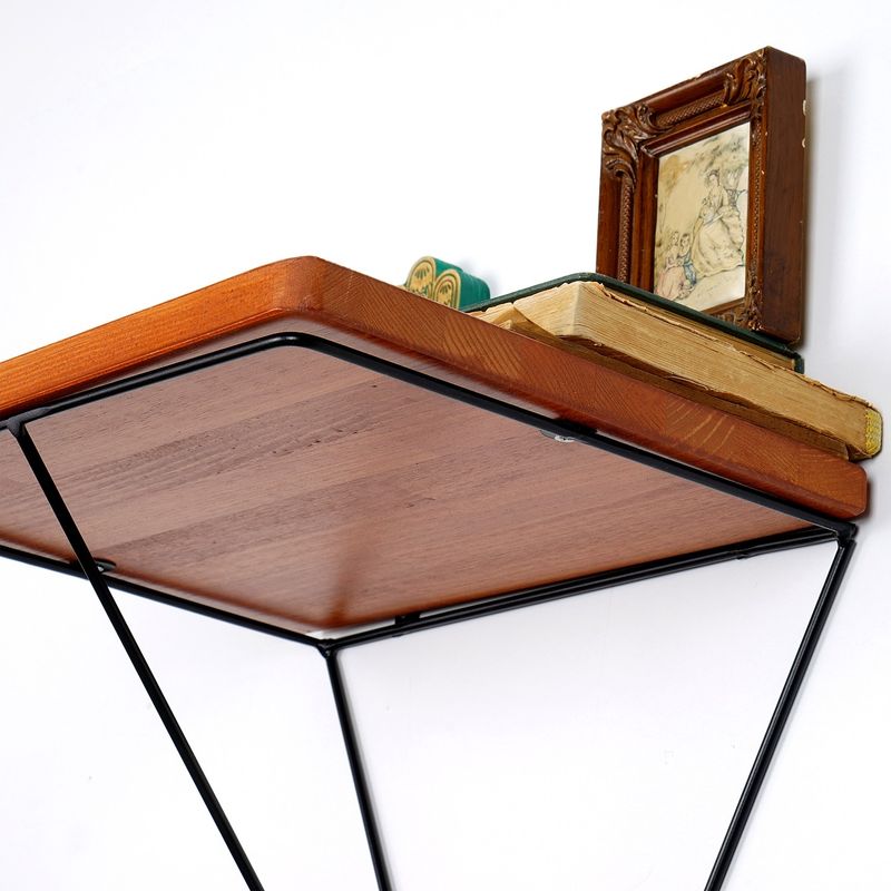 Casa si Gradina - Mobilier - Biblioteci si rafturi - Etajere - Etajera de perete, Hanah Home, lemn de pin, nuc si negru, 33x33x28 cm - Infinity.ro