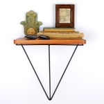 Casa si Gradina - Mobilier - Biblioteci si rafturi - Etajere - Etajera de perete, Hanah Home, lemn de pin, nuc si negru, 33x33x28 cm - Infinity.ro
