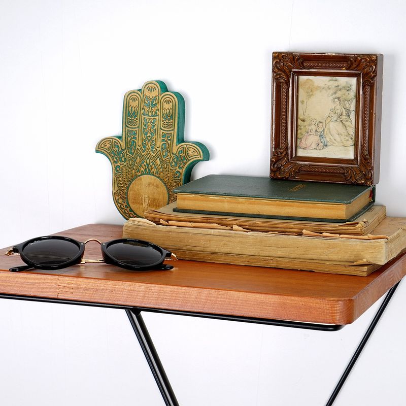 Casa si Gradina - Mobilier - Biblioteci si rafturi - Etajere - Etajera de perete, Hanah Home, lemn de pin, nuc si negru, 33x33x28 cm - Infinity.ro