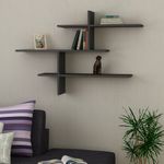 Casa si Gradina - Mobilier - Biblioteci si rafturi - Etajere - Etajera de perete, Hanah Home, pal melaminat, antracit, 123x80.5x22 cm - Infinity.ro