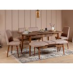 Casa si Gradina - Mobilier - Scaune si fotolii - Scaune - Scaun, Hanah Home, catifea, nuc si piatra, 47x46x89 cm - Infinity.ro