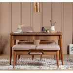 Casa si Gradina - Mobilier - Scaune si fotolii - Scaune - Scaun, Hanah Home, catifea, nuc si piatra, 47x46x89 cm - Infinity.ro