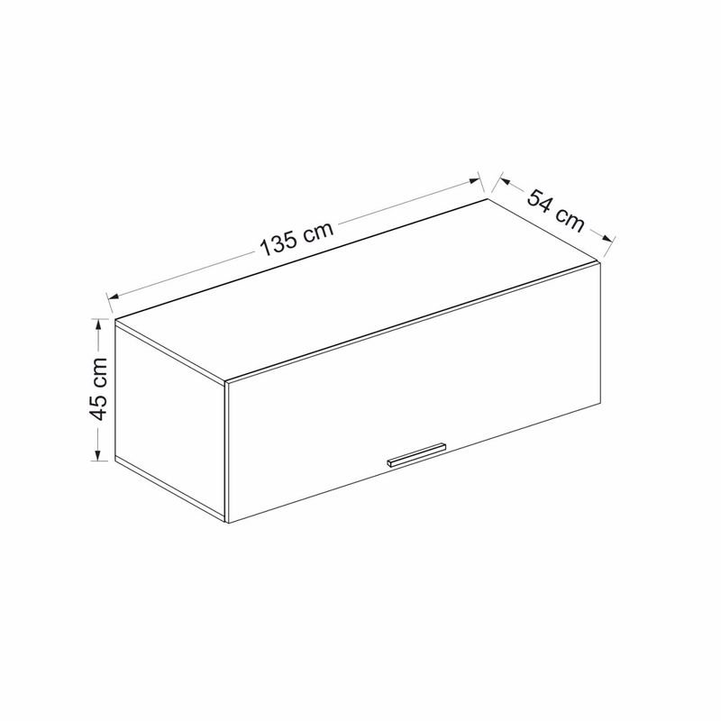 Casa si Gradina - Mobilier - Comode si corpuri - Corpuri bucatarie - Dulap de perete, Hanah Home, pal melaminat, alb, 135x45x54 cm - Infinity.ro