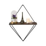 Casa si Gradina - Mobilier - Biblioteci si rafturi - Etajere - Etajera de perete, Hanah Home, lemn de molid si metal, negru si nuc inchis, 27x15x30 cm - Infinity.ro