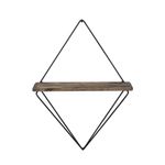 Casa si Gradina - Mobilier - Biblioteci si rafturi - Etajere - Etajera de perete, Hanah Home, lemn de molid si metal, negru si nuc inchis, 27x15x30 cm - Infinity.ro