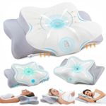 Casa si Gradina - Textile si covoare - Perne si pilote - Perne - Set de 2 Perne Ortopedice Cervicale pentru dormit Linomag®, Spuma cu Memorie, Alb/Gri deschis, 60 x 38 x 9-13 cm - Infinity.ro