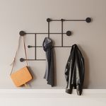 Casa si Gradina - Mobilier - Organizare si depozitare - Cuiere - Cuier de perete, Wallxpert, metal, negru, 112x64x10 cm - Infinity.ro