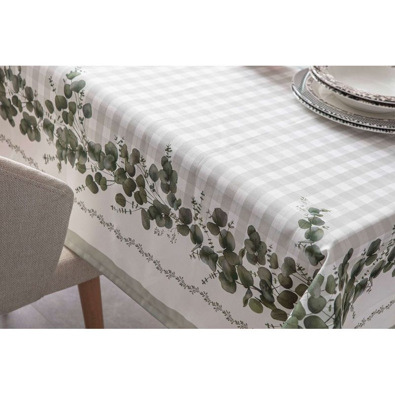 Casa si Gradina - Textile si covoare - Textile bucatarie - Fete de masa - Fata de masa, Hermia, verde si alb, 150x200 cm, 100% bumbac - Infinity.ro