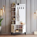 Casa si Gradina - Mobilier - Organizare si depozitare - Cuiere - Cuier hol, Hanah Home, pal melaminat, alb, 90x35x200 cm - Infinity.ro