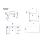 Casa si Gradina - Mobilier - Mese si birouri - Birouri - Birou de studiu, Hanah Home, pal melaminat, auriu alb, 120x60x75 cm - Infinity.ro