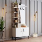 Casa si Gradina - Mobilier - Organizare si depozitare - Cuiere - Cuier hol, Hanah Home, pal melaminat, alb, 90x35x200 cm - Infinity.ro