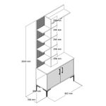 Casa si Gradina - Mobilier - Organizare si depozitare - Cuiere - Cuier hol, Hanah Home, pal melaminat, alb, 90x35x200 cm - Infinity.ro