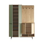 Casa si Gradina - Mobilier - Organizare si depozitare - Cuiere - Cuier hol, Hanah Home, pal melaminat, stejar si verde, 147.4x35.5x195.6 cm - Infinity.ro
