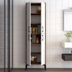 Casa si Gradina - Mobilier - Dulapuri si sifoniere - Dulapuri - Dulap multifunctional, Hanah Home, pal melaminat, nuc, alb, 60x35x200 cm - Infinity.ro