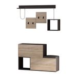 Casa si Gradina - Mobilier - Organizare si depozitare - Cuiere - Cuier, Hanah Home, pal melaminat, antracit si stejar sonoma, 120x78x40 cm - Infinity.ro