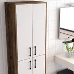 Casa si Gradina - Mobilier - Dulapuri si sifoniere - Dulapuri - Dulap multifunctional, Hanah Home, pal melaminat, nuc, alb, 60x35x200 cm - Infinity.ro