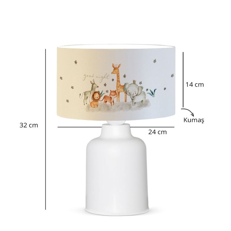 Casa si Gradina - Corpuri si surse de iluminat - Veioze si lampi - Lampi de veghe copii - Lampa de masa, Opviq, plastic si material textil, multicolor, 24x14x32 cm, 780SGN4677 - Infinity.ro