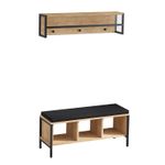 Casa si Gradina - Mobilier - Organizare si depozitare - Cuiere - Cuier, Hanah Home, pal melaminat, stejar si negru, 100x43x35 cm - Infinity.ro