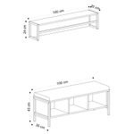 Casa si Gradina - Mobilier - Organizare si depozitare - Cuiere - Cuier, Hanah Home, pal melaminat, stejar si negru, 100x43x35 cm - Infinity.ro