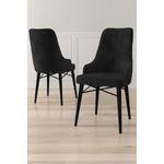 Casa si Gradina - Mobilier - Scaune si fotolii - Scaune - Set scaune, Hanah Home, metal, negru, 46x42x95 cm, 240CHR1701 - Infinity.ro