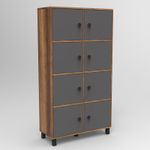 Casa si Gradina - Mobilier - Dulapuri si sifoniere - Dulapuri - Dulap multifunctional, Hanah Home, panou de particule melaminat, nuc si antracit, 96x40x179.4 cm - Infinity.ro