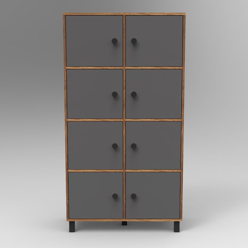Casa si Gradina - Mobilier - Dulapuri si sifoniere - Dulapuri - Dulap multifunctional, Hanah Home, panou de particule melaminat, nuc si antracit, 96x40x179.4 cm - Infinity.ro