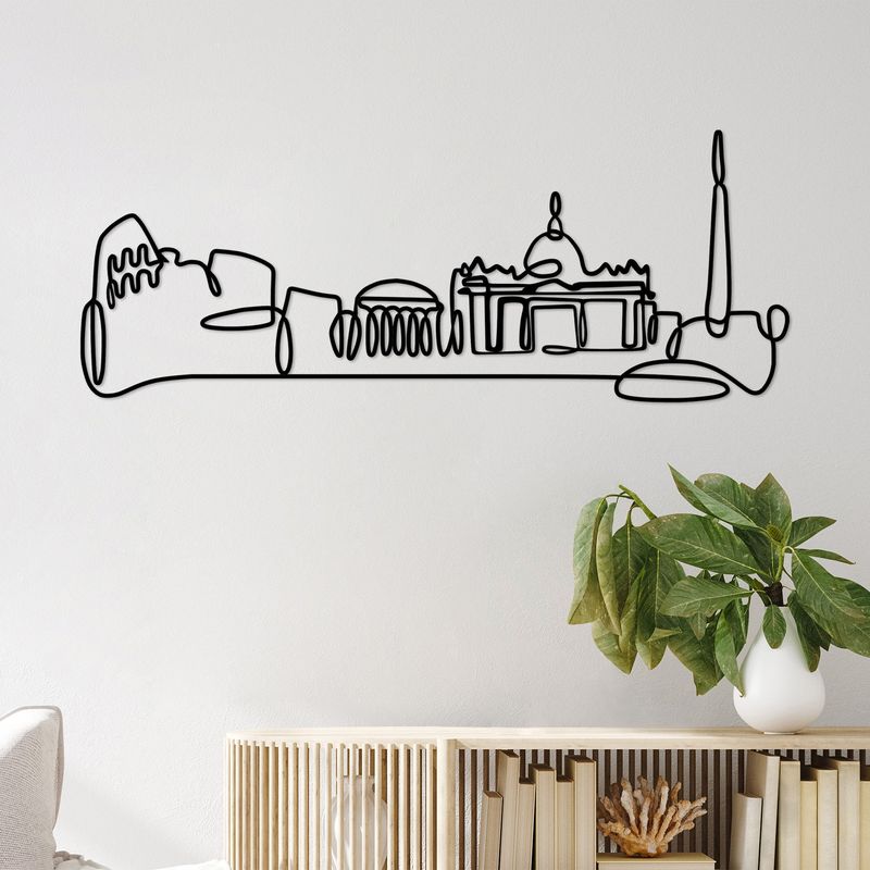 Casa si Gradina - Decoratiuni - Decoratiuni perete - Accesoriu decorativ de perete, Wallxpert, metal, negru, 120x45x1.5 cm - Infinity.ro