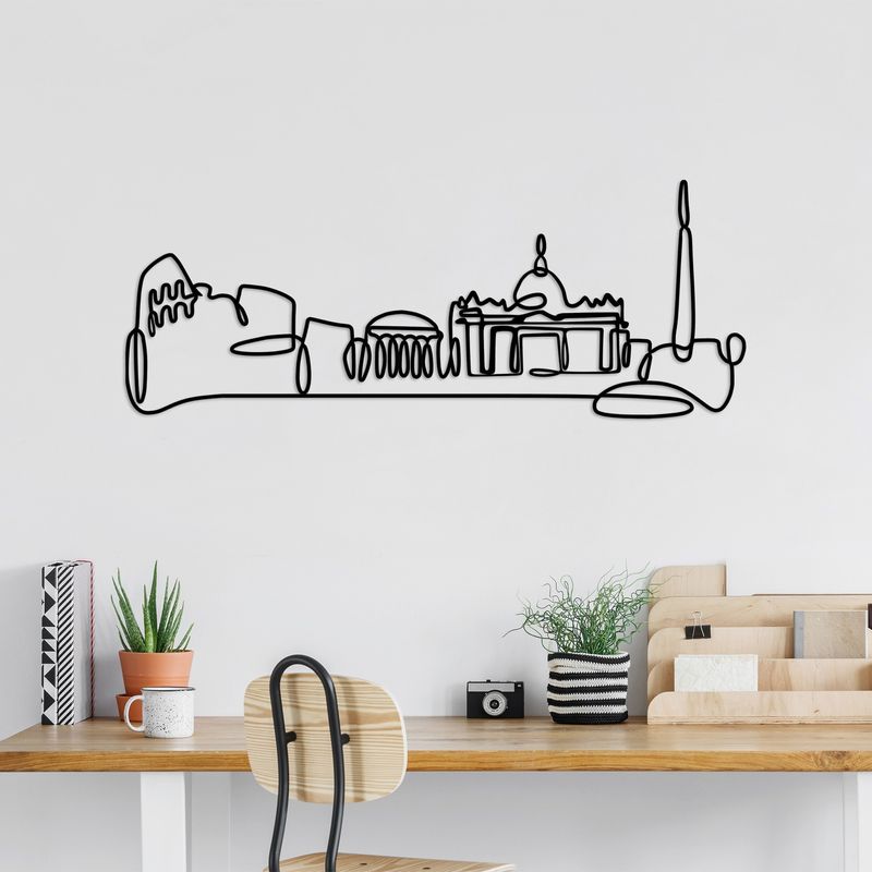 Casa si Gradina - Decoratiuni - Decoratiuni perete - Accesoriu decorativ de perete, Wallxpert, metal, negru, 120x45x1.5 cm - Infinity.ro