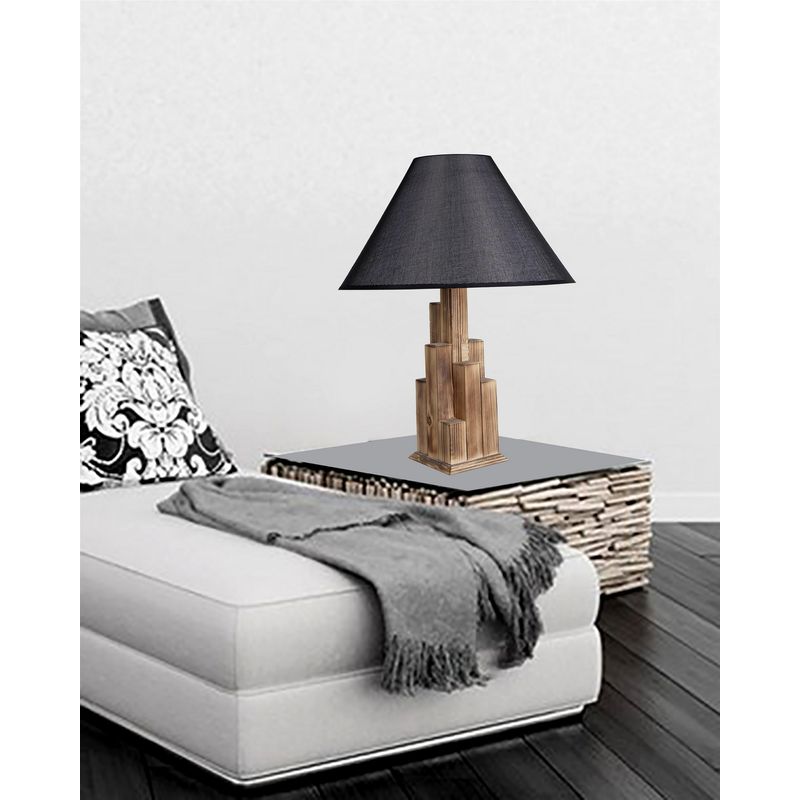 Casa si Gradina - Corpuri si surse de iluminat - Veioze si lampi - Veioze - Veioza, Opviq, lemn, maro si negru, 57 cm - Infinity.ro