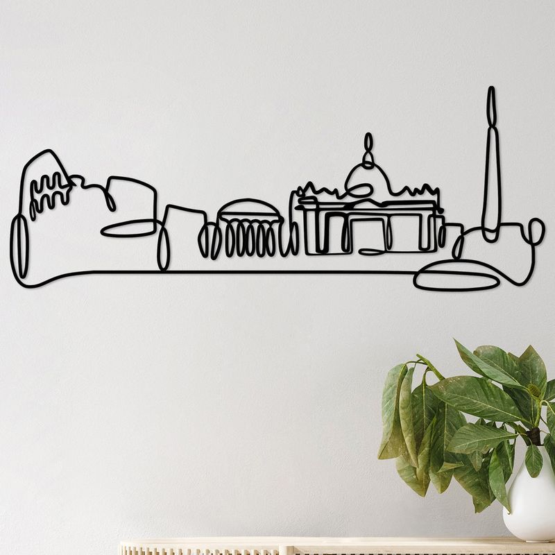 Casa si Gradina - Decoratiuni - Decoratiuni perete - Accesoriu decorativ de perete, Wallxpert, metal, negru, 120x45x1.5 cm - Infinity.ro