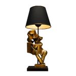 Casa si Gradina - Corpuri si surse de iluminat - Veioze si lampi - Veioze - Veioza, Opviq, metal, negru auriu, 23x23x57 cm - Infinity.ro