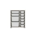 Casa si Gradina - Mobilier - Organizare si depozitare - Cutii depozitare - Dulap multifunctional, Hanah Home, pal melaminat, moonstone si alb, 69.5x30x83 cm - Infinity.ro