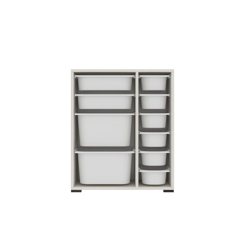 Casa si Gradina - Mobilier - Organizare si depozitare - Cutii depozitare - Dulap multifunctional, Hanah Home, pal melaminat, moonstone si alb, 69.5x30x83 cm - Infinity.ro