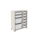 Casa si Gradina - Mobilier - Organizare si depozitare - Cutii depozitare - Dulap multifunctional, Hanah Home, pal melaminat, moonstone si alb, 69.5x30x83 cm - Infinity.ro