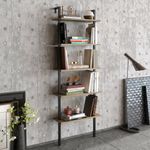 Casa si Gradina - Mobilier - Biblioteci si rafturi - Biblioteci - Biblioteca, Hanah Home, PAL melaminat, nuc si negru, 60x22x174 cm, 541HDL1310 - Infinity.ro