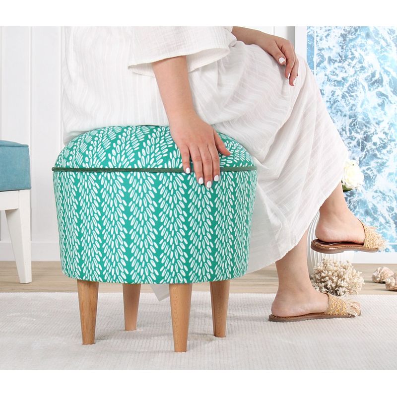 Casa si Gradina - Mobilier - Scaune si fotolii - Tabureti - Puf, Atelier Del Sofa, bumbac si in, multicolor, picioare lemn fag, 46x43 cm - Infinity.ro
