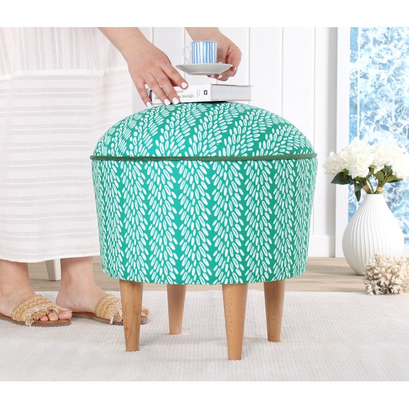 Casa si Gradina - Mobilier - Scaune si fotolii - Tabureti - Puf, Atelier Del Sofa, bumbac si in, multicolor, picioare lemn fag, 46x43 cm - Infinity.ro