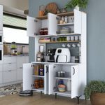 Casa si Gradina - Mobilier - Comode si corpuri - Corpuri bucatarie - Dulap multiplu, Hanah Home, PAL melaminat, alb nuc, 120x40x187.2 cm - Infinity.ro